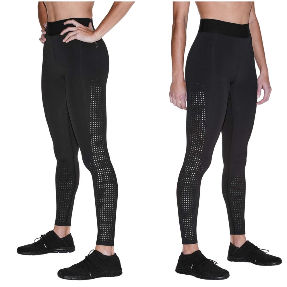 Lululemon Ride & Reflect Tight 28" x SoulCycle size 6 black leggings laser cut